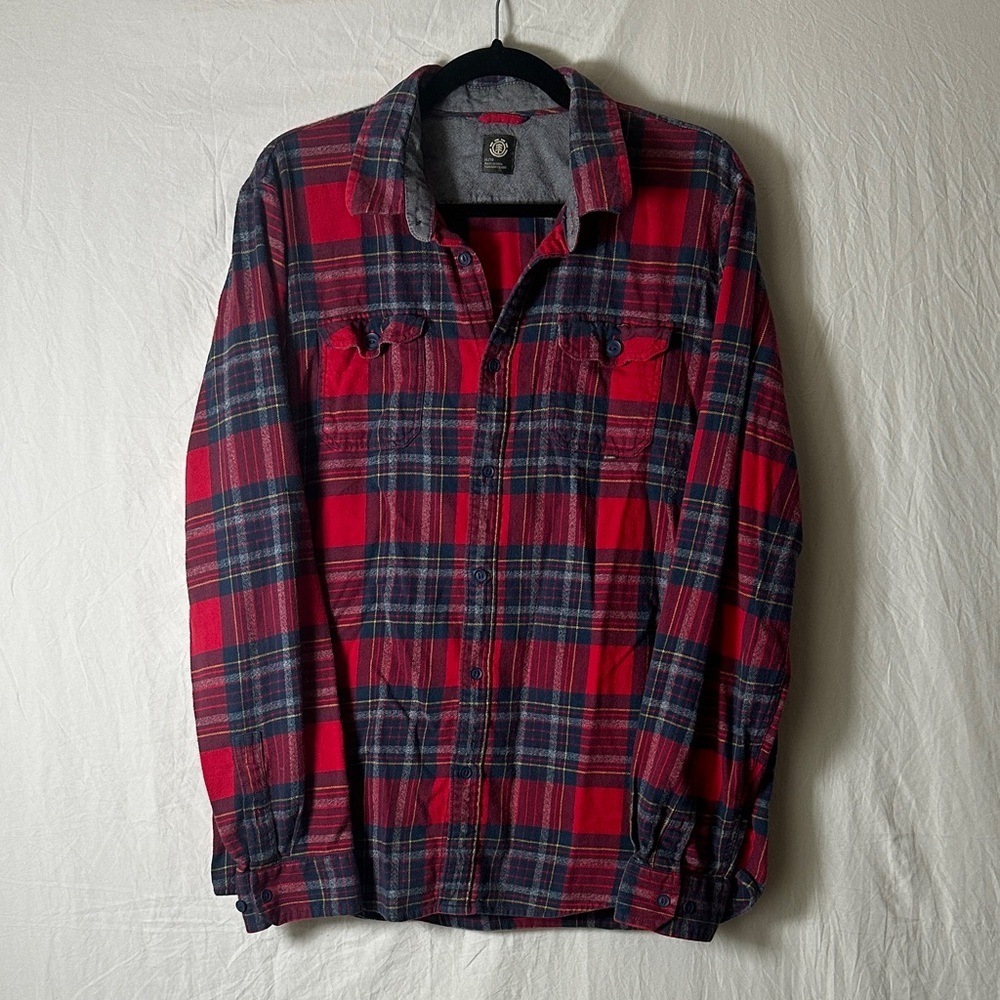 Element Red and Black Plaid Men's Shirt Jacket